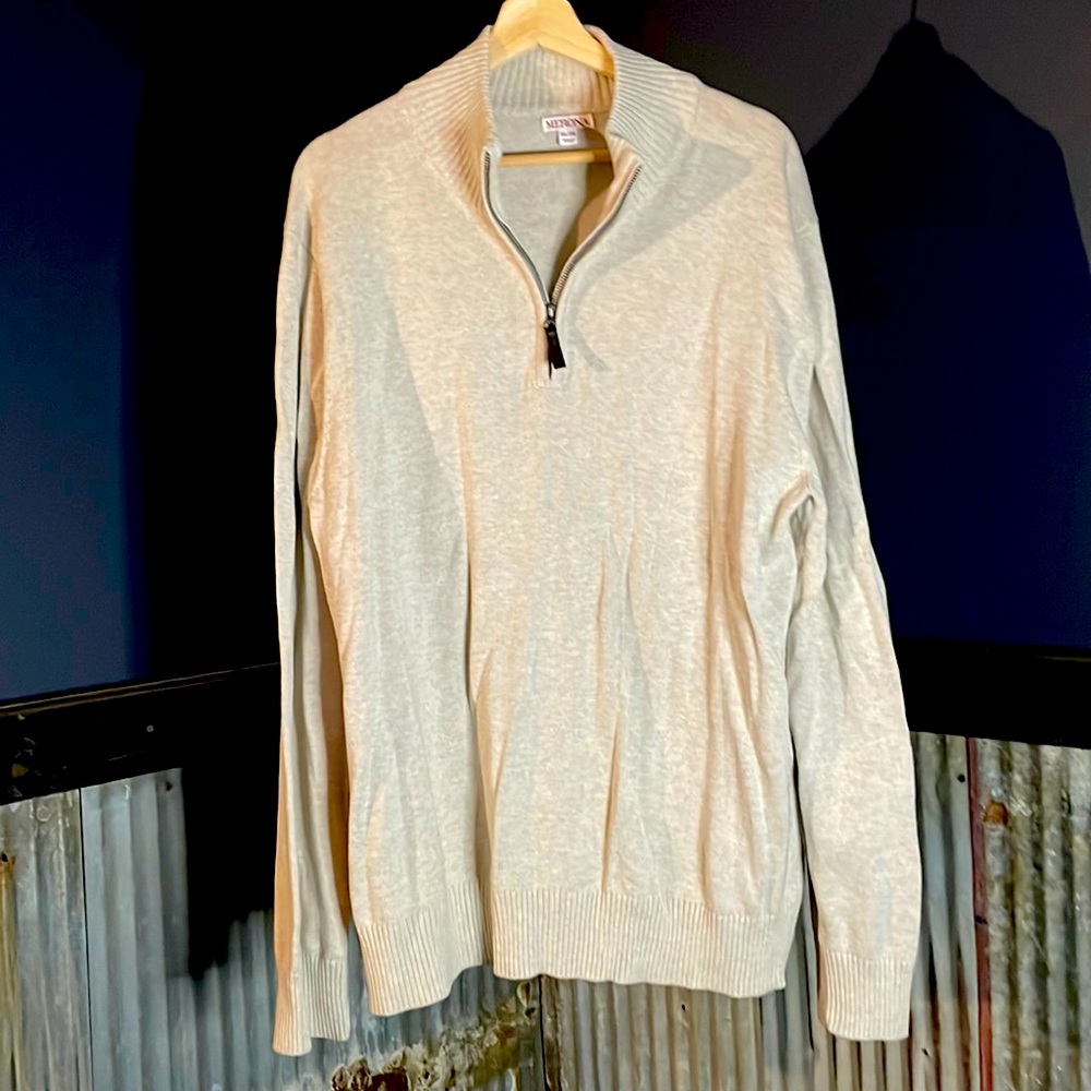 Tan 1/4 zip sweater